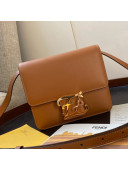 Fendi Karligraphy Calfskin FF Clasp Flap Bag Brown 2019