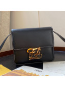 Fendi Karligraphy Calfskin FF Clasp Flap Bag Black 2019