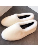 Celine Wool Flat Loafers White 2019