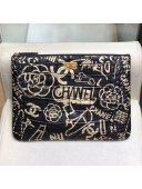 Chanel Crocodile Embossed Graffiti Printed Leather Large 2.55 Pouch A82726 2019