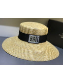 Chanel Straw Wide Brim Hat Beige C55 2021