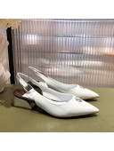 Louis Vuitton Magnetic Slingback Pump 3.5cm in Glazed Calf Leather White 2022