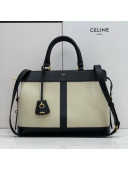 Celine Medium Cabas De France Bag in Textile Canvas Black 2021