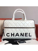 Chanel Quilting Lambskin Boston Bag White 2018