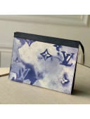 Louis Vuitton Pochette Voyage MM Pouch in Monogram Watercolor Blue Canvas M80460 2021