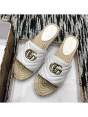 Gucci Leather Espadrille Slide Sandal 573028 White 2019