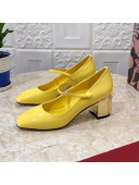 Dolce & Gabbana DG Patent Leather Mary Janes Pumps Yellow/Gold 2021 111501