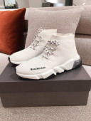 Balenciaga Speed Knit Sock Lace-up Boot Sneaker White 2021 15 ( For Women and Men)