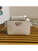 Prada Brique Saffiano Leather Cross-Body Bag 2VH0701 White 2020