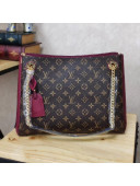 Louis Vuitton Monogram Canvas and Grained Calf Leather Surene MM Bag Bordeaux M43864 2018