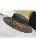 Gucci Straw Wide Brim Hat Black G22 2021