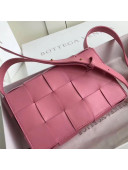 Bottega Veneta Cassette Small Crossbody Messenger Bag in Maxi Weave Pink 2019