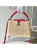 Louis Vuitton Rattan-Weaved and Leather Capucines BB Bag Rouge 2018