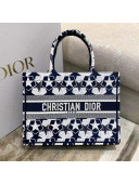 Dior Medium Book Tote Bag in Blue and White Star Etoile Embroidery M1286 2022 23