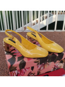 Dolce & Gabbana DG Patent Leather Slingback Pumps 6.5cm Yellow/Gold 2021 