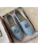 Gucci Matelassé Chevron Leather Espadrille 628086 Pastel Blue 2020