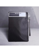 Prada Nylon Pouch with Leather Trim 2NH006 Black 2018