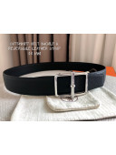 Hermes Batonnet Belt Buckle & Reversible Leather 38mm Black/Silver 2021