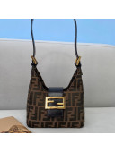 Fendi Vintage FF Canvas Hobo Mini Bag 8317 Brown 2021