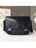 Gucci GG Glossy Flap Messenger Shoulder Bag 201732 Black 2019