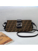 Fendi Vintage FF Canvas Shoulder Bag 8313 Brown 2021