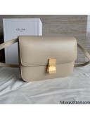 Celine Medium Classic Bag in Ripples Calfskin Leather Beige 2021 Top Quality