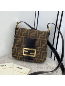 Fendi Vintage FF Canvas Hobo Mini Bag 0153 Brown 2021