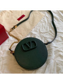 Valentino VLogo Calfskin Round Clutch with Chain Green 7788 2020