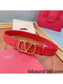 Valentino VLogo Calfskin Belt 40mm with Rockstud V Buckle Red 2021