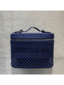 Dior DiorTravel Vanity Case Bag in Blue Mesh Embroidery 2021