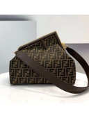 Fendi First Medium FF Canvas Bag Coffee Brown 2021 80018L