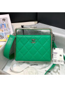 Chanel Lambskin & Silver-Tone Metal Clutch AS1732 Green 2020