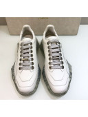 Jimmy Choo Diamond/F White Calf Leather Low Top Sneaker 2019