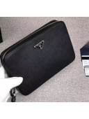 Prada Saffiano Leather Clutch For Men 2VF017 Black 2020