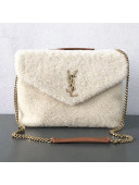 Saint Laurent Loulou Medium Bag in Shearling 5316460 White 2018