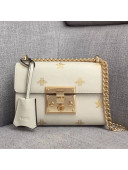 Gucci Padlock Bee Star Small Shoulder Bag 432182 White 2018