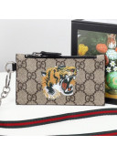 Gucci Tiger Print GG Supreme Card Case ‎523903 