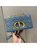 Dior Small Caro Chain Bag in Blue Soft Cannage Calfskin 2021