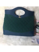 Chanel Shearling Sheepskin Medium Shopping Bag AS1010 Green 2019