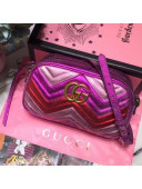 Gucci GG Marmont Laminated Leather Small Camera Shoulder Bag 447632 Purple/Red 2019