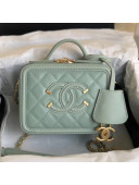 Chanel CC Filigree Mini Vanity Case Bag in Grained Calfskin A93342 Light Green 2018