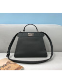 Fendi Peekaboo ISeeU Small Selleria Bag in Grained Calfskin Dark Grey 2021