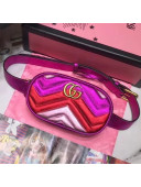 Gucci GG Mrmont Laminated Leather Leather Belt Bag 476434 Purple/Red 2019