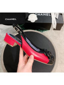 Chanel Camellia Leather Slingback Red 2019