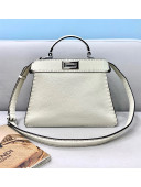 Fendi Peekaboo ISeeU Small Selleria Bag in Grained Calfskin White 2021