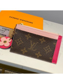 Louis Vuitton Monogram Canvas Flower Zipped Card Holder M67494 Light Pink 2019