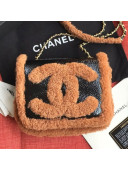 Chanel Shearling Sheepskin and Vintage Leather Flap Bag AS0321 Black/Brown 2019