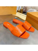 Louis Vuitton One-Stone Monogram Calfskin Flat Slide Sandals Orange 2020