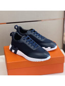 Hermes Bouncing Calfskin & Canvas Sneakers Black 2021(For Men)