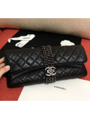 Chanel Quilted lambskin Evening Clutch with Chain Charm Black 2020